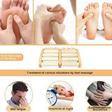 Foot Massager, Acupressure Roller Wood Foot Massager Stress Reliever 12 Rollers
