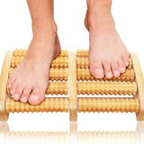Foot Massager, Acupressure Roller Wood Foot Massager Stress Reliever 12 Rollers